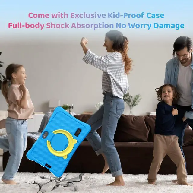 Alt view image 5 of 5 - Kids Tablet, 7 inch Android 15 Tablet for Kids, 8GB+32GB 1TB Expand, Quad-Core Toddler Tablets with Shockproof Case, BT5.0, WiFi 5, Parental Control, Games, Dual Camera (Sky Blue)