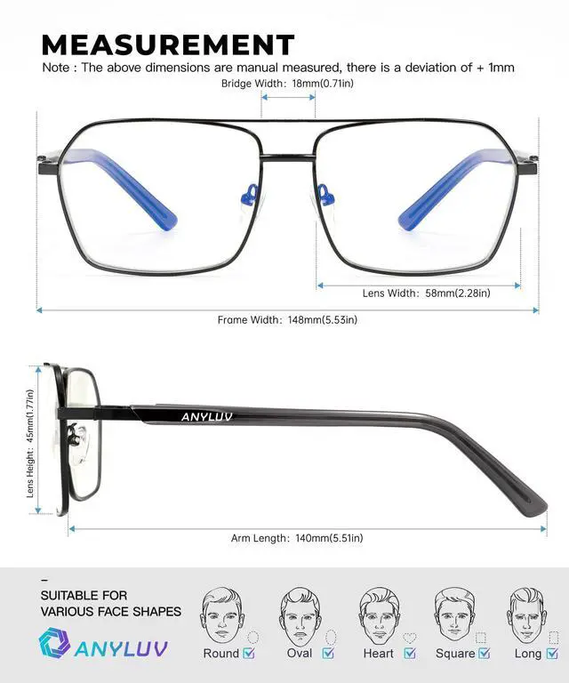 Alt view image 4 of 5 - ANYLUV Blue Light Glasses Men/Women, Blue Light Blocking Glasses, Computer Screen Blocker Eyes Protection Glasses