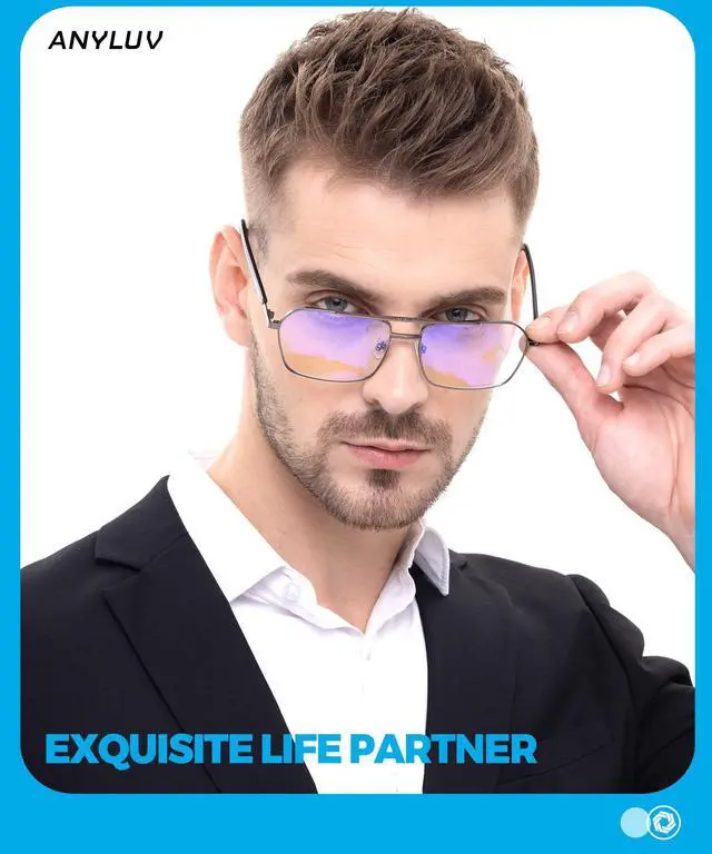 Alt view image 2 of 5 - ANYLUV Blue Light Glasses Men/Women, Blue Light Blocking Glasses, Computer Screen Blocker Eyes Protection Glasses