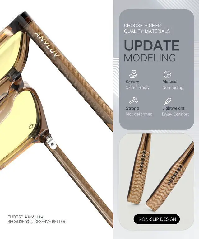 Alt view image 3 of 5 - ANYLUV Blue Light Glasses for Woman Men, Womens Blue Light Blocking Glasses Computer Glasses Anti Eyestrain & UV400