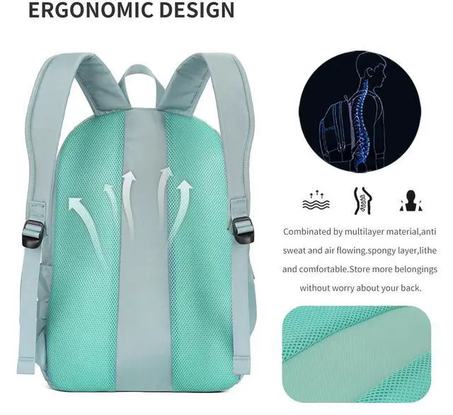 Alt view image 5 of 5 - AOKING Large Travel Backpack for Women, Lightweight Laptop Commuter Backpack, Stylish Daypacks for Work, Mochilas De Mujer(Green)