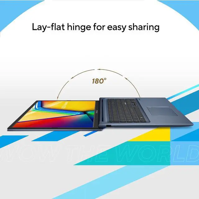 Alt view image 4 of 5 - ASUS Vivobook 17.3 FHD Daily Laptop, Intel Core i3-1215U, Intel UHD Graphics, 36GB RAM, 2TB SSD, HDMI, Webcam, Wi-Fi, Windows 11 Home, Blue, Bundle with Thunderobot ML101 Purple Wireless Mouse