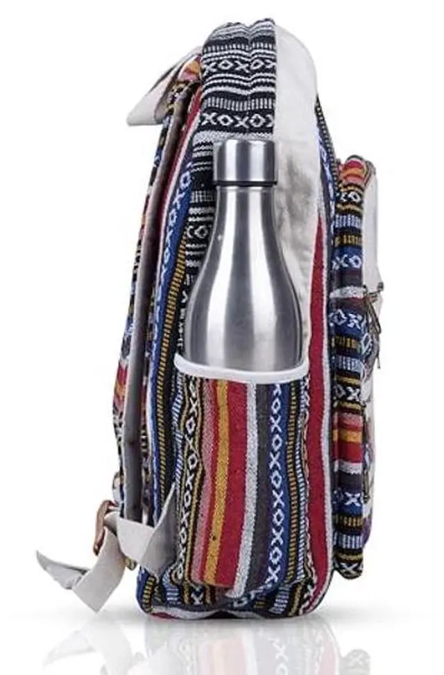 Alt view image 3 of 5 - AUNERCART Hemp Backpack Traveling Laptop Backpack 15.6 Inch Laptop Tab Business Backpacks Himalayan Backpack College Gift Casual Daypack Size 16.8 x 13 x 4.5 Inches