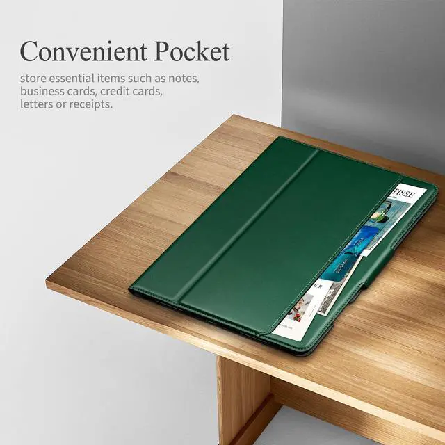 Alt view image 2 of 5 - auaua Case for iPad Air 11 Inch M3/M2 (2025/2024), iPad Air 5th/4th Generation (2022/2020), with Pencil Holder and Pocket, Typing Angle Muti-Stand Magnetic Closure Auto Sleep/Wake (Green)
