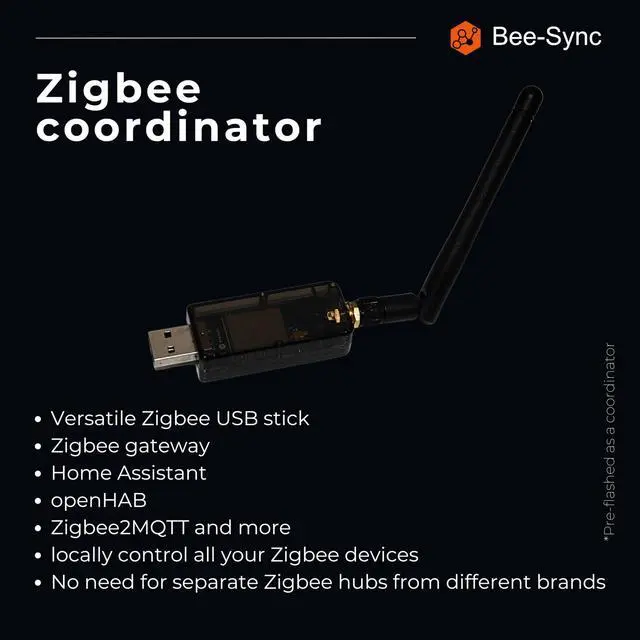 Alt view image 4 of 5 - Bee-Sync, Zigbee 3.0 USB Dongle Plus Gateway, Universal Zigbee USB Gateway with Antenna for Home Assistant, Smart Home, Open HAB etc, Wireless Zigbee 3.0 USB Adapter(1 Pack)