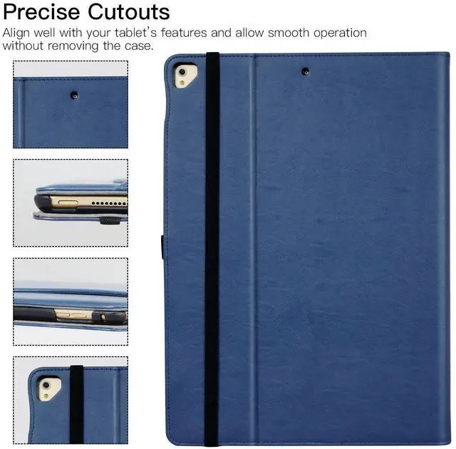 Alt view image 5 of 5 - Ztotop Case for iPad Pro 12.9 Inch 2017/2015 (Old Model,1st & 2nd Gen), Premium Leather Folding Stand Folio Cover with Auto Wake/Sleep, Document Card Slots and Multiple Viewing Angles, Navy Blue