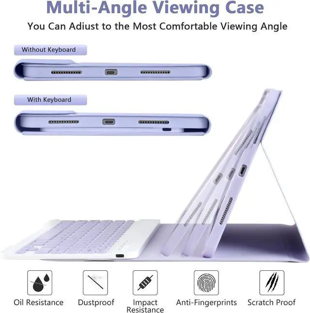 Alt view image 5 of 5 - Besky Keyboard Case for iPad Air 11 inch(M2) 2024 & iPads Air 10.9 inch (5th, 4th Generation) - Wireless Detachable Keyboard- Pencil Holder, with Auto Sleep/Wake Function