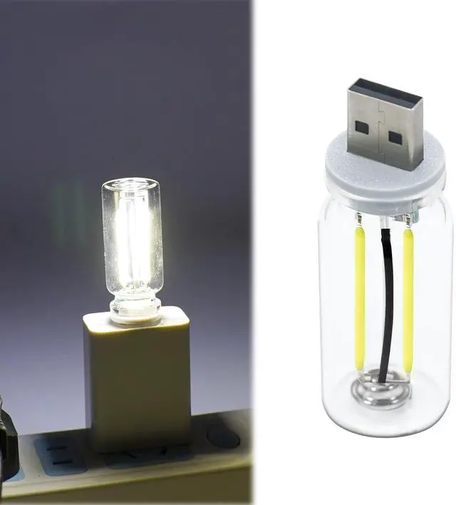 Main image of 3 Pack USB LED Car Interior Atmosphere Light, Plug-in USB Automotive Ambient Lighting Retro Lamps, Retro Ceramic LED Glass Bottle Nightlight for Car, Bedroom - Touch Control (White Light)