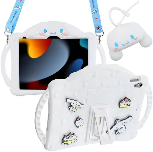 Main image of Beszeith for iPad 10th Generation Case, iPad 10.9 Case with Mini Wallet, Shoulder Straps Handle, Cartoon Silicone Tablet Cover Kids Girls