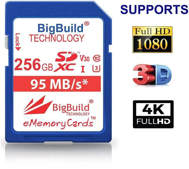 Alt view image 3 of 5 - BigBuild Technology 256GB U3 SDXC Memory Card for Canon EOS R50, Canon EOS R5 Mark II Cameras