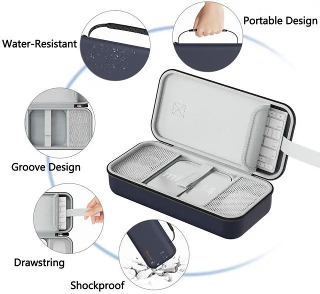 Alt view image 4 of 5 - Carry Case Compatible with Apple 2024 Mac Mini M4 /M4 Pro,M4 Pro Protective Carrying Case, Portable Hard Shell Travel Storage Bag (Blue)