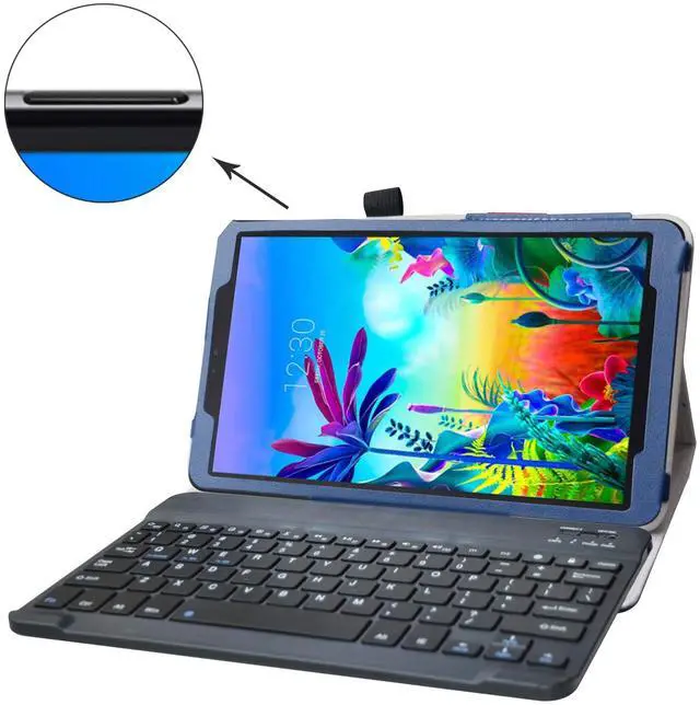 Alt view image 2 of 5 - Bige for LG G Pad 5 10.1 Keyboard Case,Slim Stand PU Leather Cover with Romovable Keyboard for 10.1" LG G Pad 5 10.1 T600 Tablet(2019),Blue