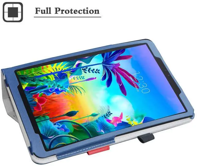 Alt view image 3 of 5 - Bige for LG G Pad 5 10.1 Keyboard Case,Slim Stand PU Leather Cover with Romovable Keyboard for 10.1" LG G Pad 5 10.1 T600 Tablet(2019),Blue