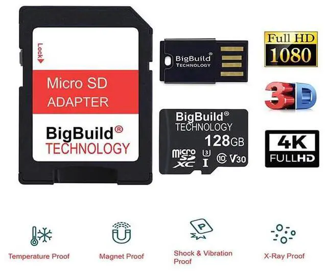 Alt view image 3 of 5 - BigBuild Technology 128GB Ultra Fast 100MB/s U3 Micro SDXC Memory Card for Motorola Moto E13, Moto G Pure Cell Phone