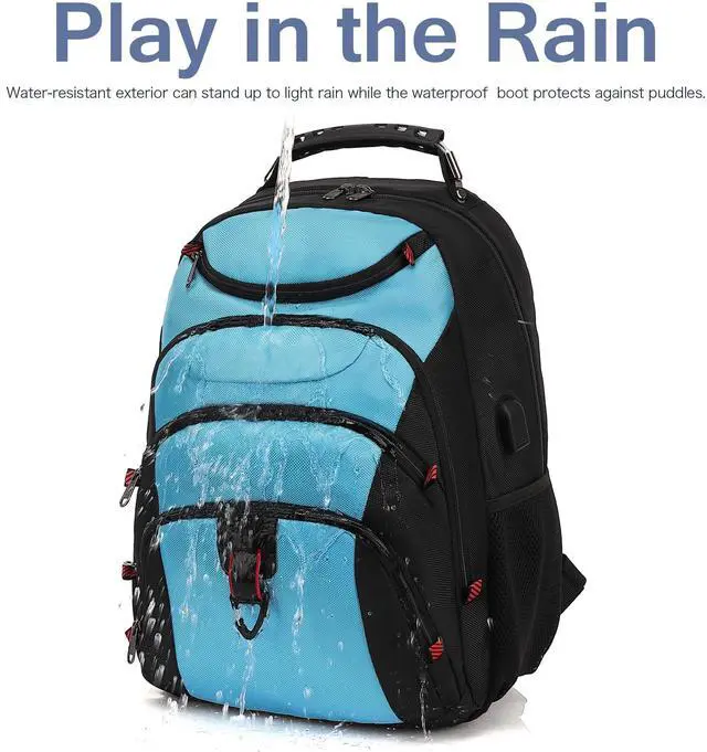 Alt view image 4 of 5 - Boavan Laptop Backpack for men, 15.6 inch Laptop Bag with USB Port, Waterproof Travel Work Backpack Purse, Anti-Theft Teacher Nurse Doctor Casual Bookbags Office Business backpack,Sky Blue/Black
