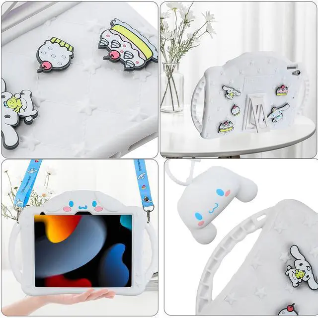 Alt view image 5 of 5 - Carechoi for iPad 10th Generation Case, iPad 10.9 Case with Mini Wallet, Shoulder Straps Handle, Cartoon Silicone Tablet Cover Kids Girls