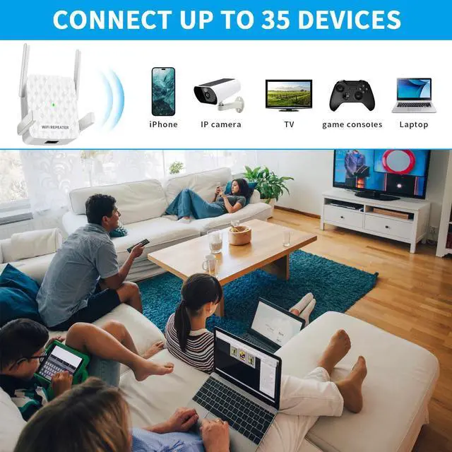 Alt view image 5 of 5 - WiFi Extender, WiFi Extenders Signal Booster for Home, WiFi Signal Amplifier Range Up to 9200sq.ft & 35 Devices, WiFi Repeater with Ethernet Port, Easy Setup, Alexa Compatible