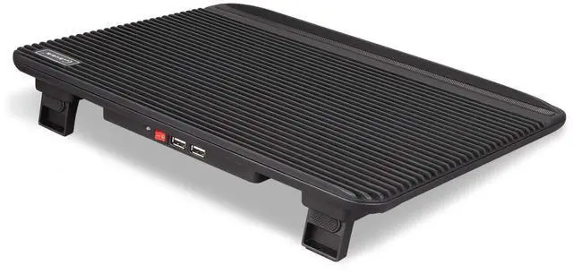 Alt view image 5 of 5 - Laptop Cooling Pad, Coolertek USB Powered Laptop Cooler, 2 Blue Silent Big Fans, Height Adjustable Non-Slip Laptop Stand with Dual USB 2.0 Ports, Fits 11-17 Inch Notebook - Black (N2)