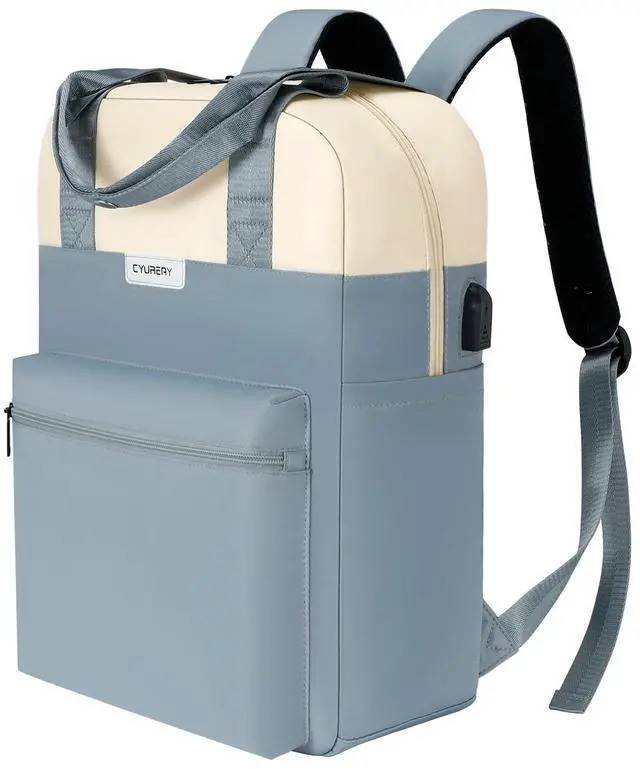 Main image of CYUREAY Laptop Backpack for Women Fashion Travel Backpacks 15.6 Inch Laptop Bag with USB Port Teacher Nurse Vintage Daypacks for Work,Light Blue...