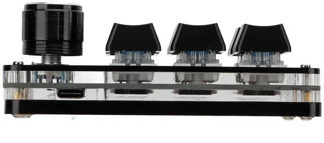 Alt view image 5 of 5 - Mini, Mini,Macropad,Mini,One Handed Mechanical One Keyboard Multifunction 6 Key Keyboards Mini Gaming Keypad Shortcut Programmable with Knob Black Matte Glossy (All