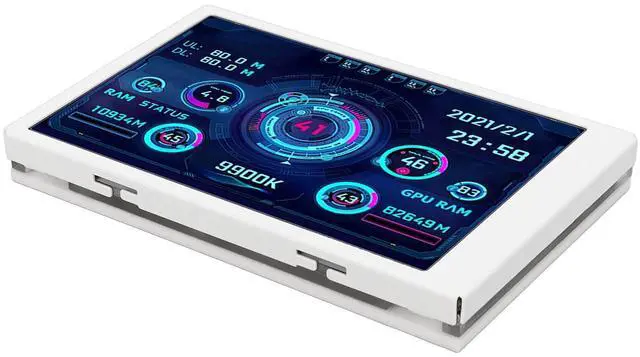 Main image of 3.5in Computer Temp Monitor Full View Display Small Screen for AIDA64 PC CPU RAM Hard Disk Data Monitor (White)