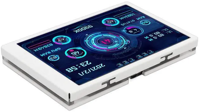 Alt view image 5 of 5 - 3.5in Computer Temp Monitor Full View Display Small Screen for AIDA64 PC CPU RAM Hard Disk Data Monitor (White)