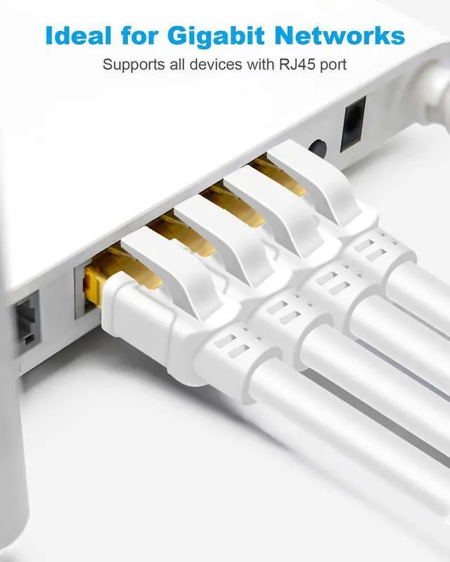 Alt view image 2 of 5 - DDMALL CAT 8 Ethernet Cable 82ft, Indoor & Outdoor, High Speed 40Gbps 2000MHz SFTP Network Internet Cable with Gold Plated RJ45 Connector for Gaming, Router, PC, Heavy Duty, UV Resistant (82ft White)