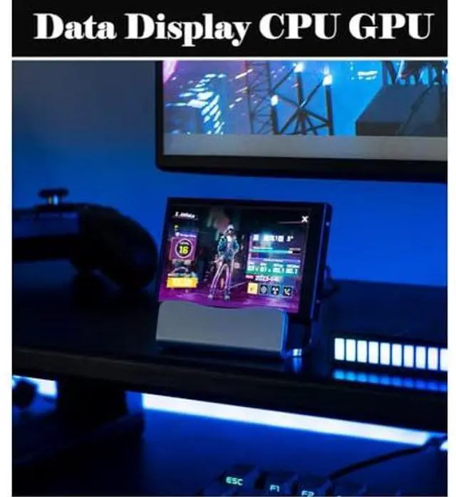 Alt view image 3 of 5 - 3.5 Inch Computer Display CPU HDD Data Monitor, USB C Interface, Computer Temp Monitor, for AIDA64, Brightness Adjustment, Customizable Layout