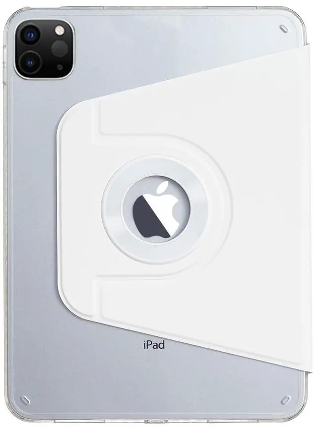 Alt view image 3 of 5 - iPad Pro-6 5 4 3 (12.9'') Case, DMaos Magnetic Detachable Smart Cover, 360deg Rotation Foldable Stand - White