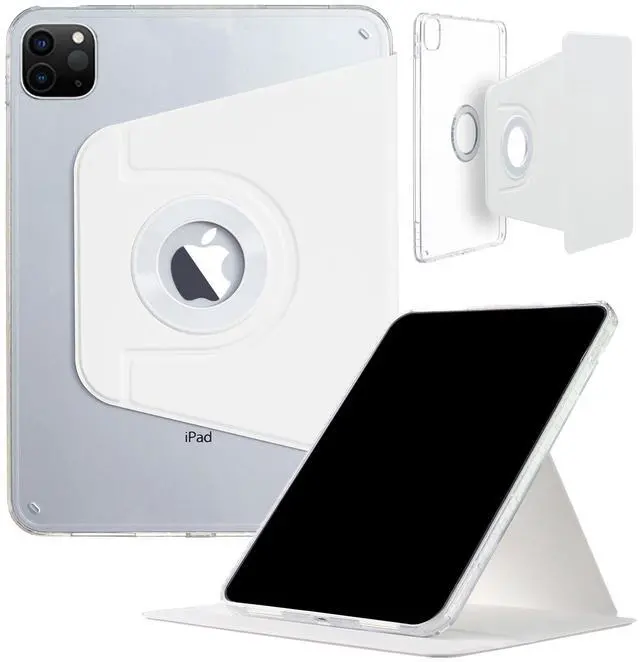 Main image of iPad Pro-6 5 4 3 (12.9'') Case, DMaos Magnetic Detachable Smart Cover, 360deg Rotation Foldable Stand - White
