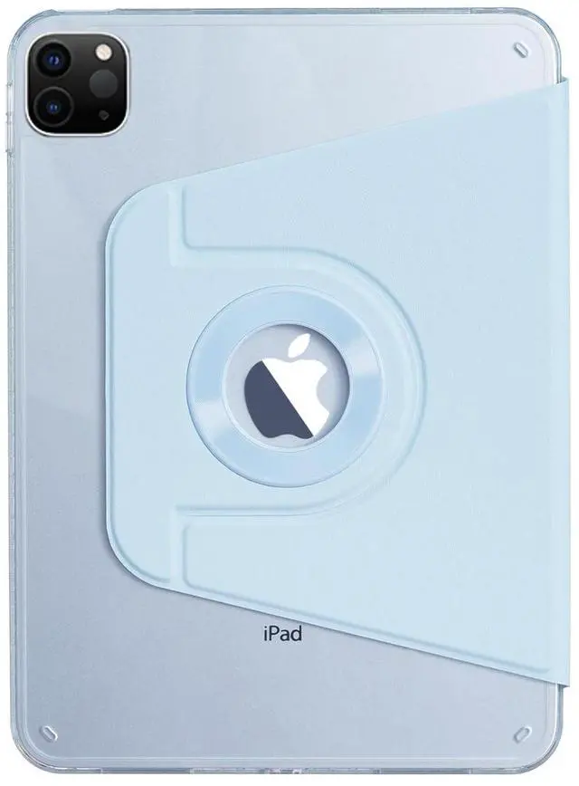 Alt view image 3 of 5 - iPad Air-6 (13'') 2024 Case, DMaos Magnetic Detachable Smart Cover, 360deg Rotation Foldable Stand - Blue