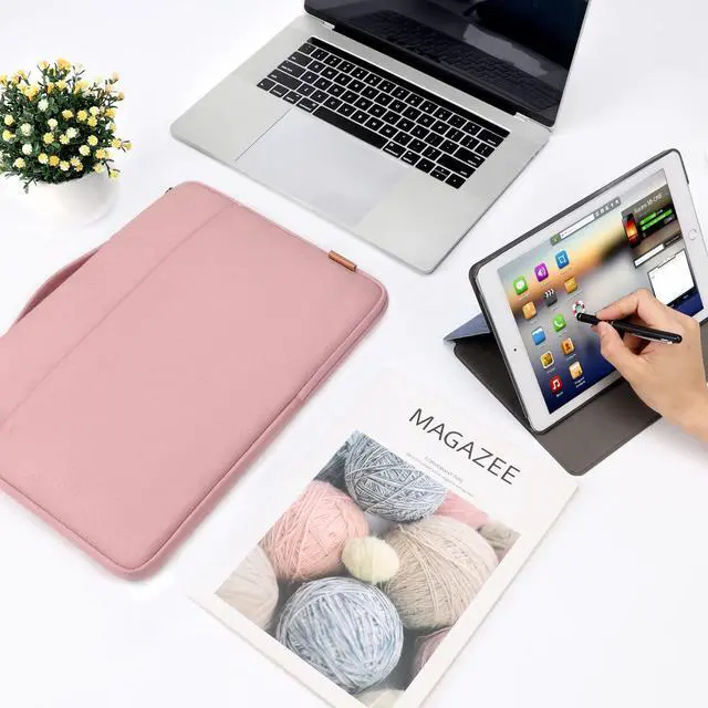 Alt view image 5 of 5 - DOMISO 16 inch Laptop Bag Cover Waterproof Shockproof Notebook Protective Sleeve Case Shoulder Bag Cover for 16" Dell/HP Pavilion Envy/ThinkPad IdeaPad/ASUS Vivobook,Pink
