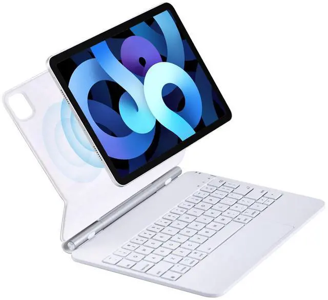Alt view image 5 of 5 - Dolpking Keyboard Case for iPad Air 11-inch (M3 2025 / M2 2024) & iPad Pro 11-inch (4th/3rd/2nd/1st Gen), Magic Keyboard Case for iPad Air (5/4 Gen) with Multi-Touch Trackpad, Backlit Keys - White