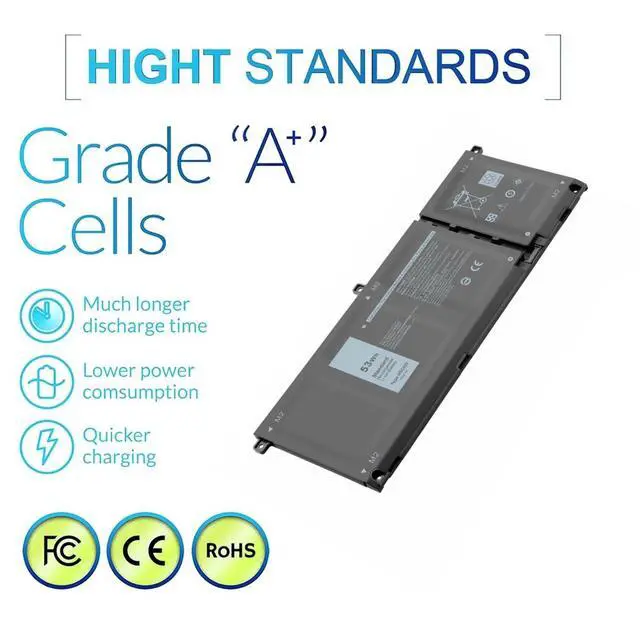 Alt view image 3 of 5 - TAUPO H5CKD Battery Fit for Dell Latitude 3410 3510, Inspiron 5400 5406 7405 5401 5402 5502 5508 5509 5408 5409 5501 5300 5301, Vostro 5300 5401 5402 5501 5502 Laptop Battery Replacement 15V 53WH
