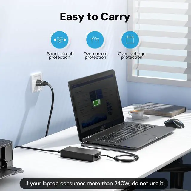 Alt view image 3 of 5 - 240W Zephyrus G16 Charger for Asus Tuf Gaming A16 Power Adapter Zephyrus G16 GU605 GU605M GU605MZ-XS96 GU605MY-XS96 Tuf Gaming A16 FA608 FA608W FA608WI FA608WV FA608WI-AB96 FA608WV-DB94 ADP-240EB B