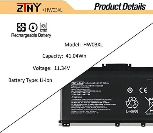 Alt view image 3 of 5 - HW03XL L97300-005 Battery for HP Pavilion 15-EG 15-EG0XXX 15-EH 15-EH0XXX 15Z-EH 15t-eg100 15z-eh100 15-eg1025cl eg1053cl 17-CN0XXX 17t-CN 17-CP0XXX 17z-cp100 1 17-CN0XXX 17-CN0013DX HW03041XL-PL