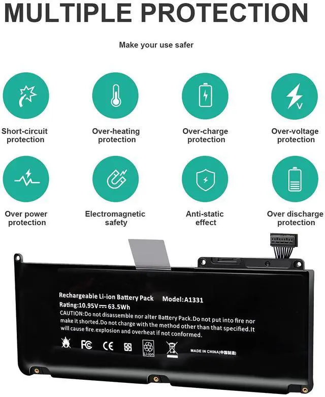 Alt view image 3 of 5 - Fancy Buying A1331 13" A1342 (Late 2009 Mid 2010) Laptop Battery for Apple MacBook Unibody fits 661-5391 020-6582-A MC233LL/A MC207LL/A MC516LL/A