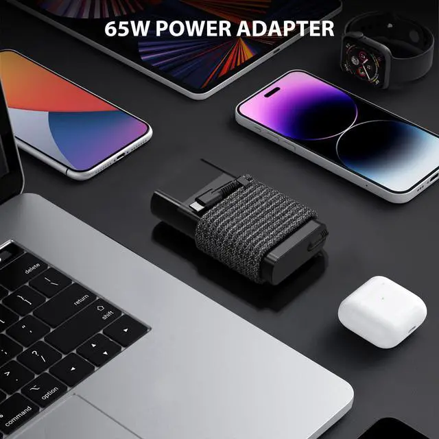 Alt view image 3 of 5 - 2025 New Slim 65W USB C Laptop Charger Replacement for HP Laptop Charger Elitebook x360 Pavilion Spectre Envy Elite x2 Computer Travel Type C Power Cord Ac Adapter
