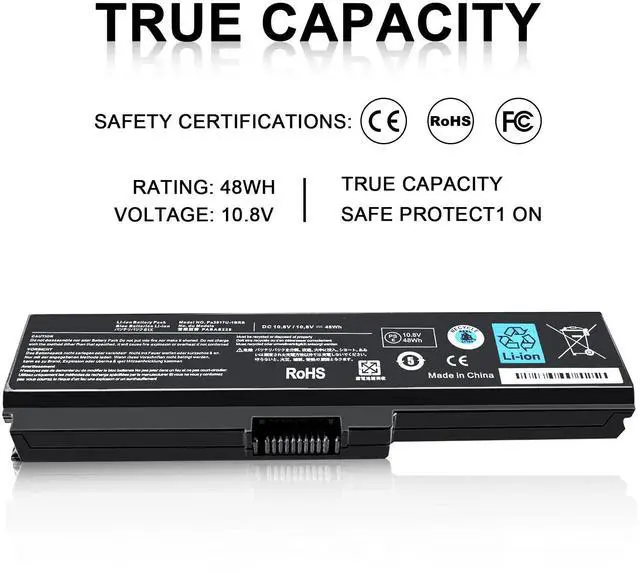 Alt view image 5 of 5 - New Replacement PA3817U-1BRS Battery for Toshiba Satellite C655 C675 C675D L645 L645D L655 L655D L675 L675D L745 L755 L755D P745 P755 P775 M645 A660 A655 PA3817U Series Battery -12 Months Warranty