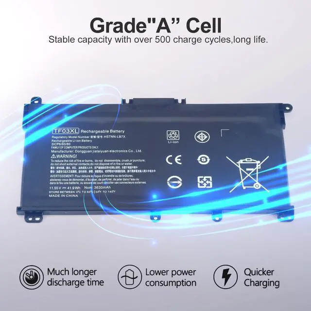 Alt view image 5 of 5 - 920070-855 920046-421 TF03XL laptop battery for HP Pavilion X360,Replacement Pavilion 14m-cd0001dx 14m-cd0003dx 15-cc0xx 15-cc1xx 15-cc023cl 15-cc563st 15-cd040wm14-CD 14M-CD 15-CC 14M-CD0003DX