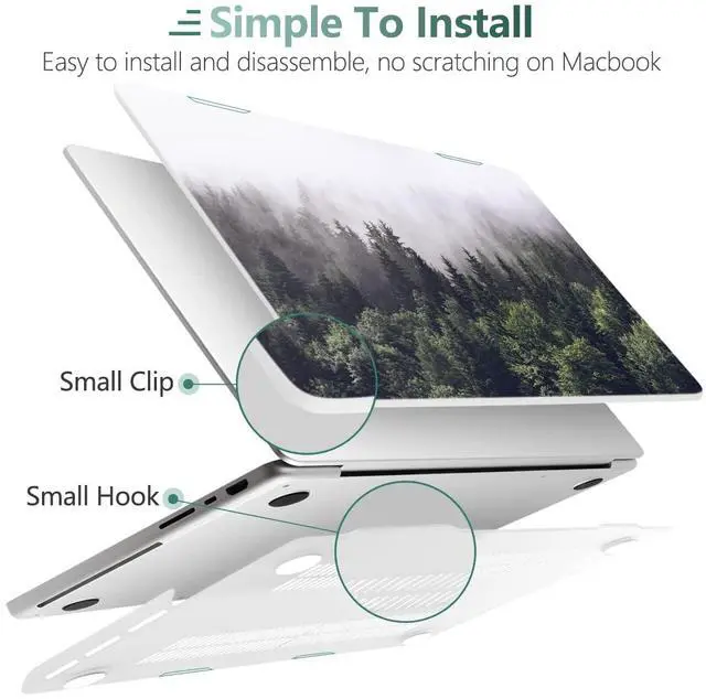 Alt view image 4 of 5 - DONGKE for M4 MacBook Pro 16 Inch Case 2024 2023 2021 A3403 A3186 M3 A2991 M2 A2780 M1 A2485 Pro/Max Chip, Plastic Hard Shell Case & Keyboard Cover for Mac Pro 16 with Touch ID, Forest