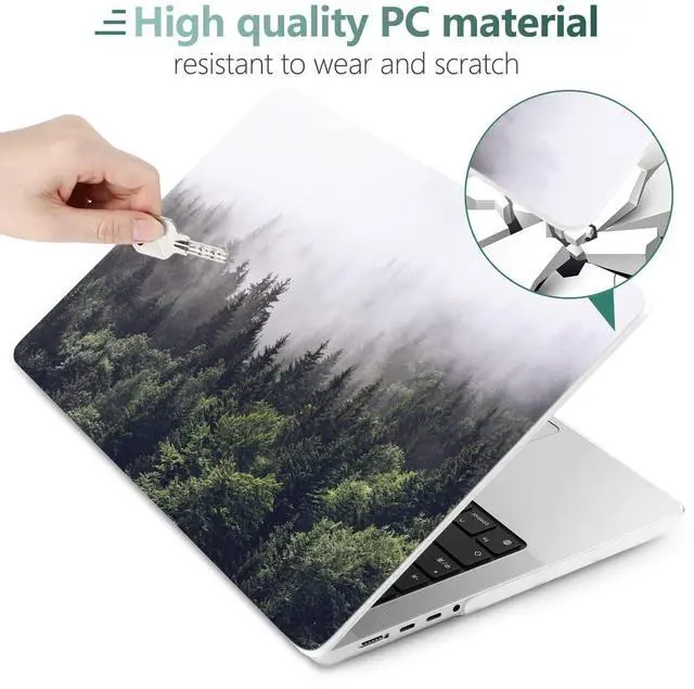 Alt view image 5 of 5 - DONGKE for M4 MacBook Pro 16 Inch Case 2024 2023 2021 A3403 A3186 M3 A2991 M2 A2780 M1 A2485 Pro/Max Chip, Plastic Hard Shell Case & Keyboard Cover for Mac Pro 16 with Touch ID, Forest