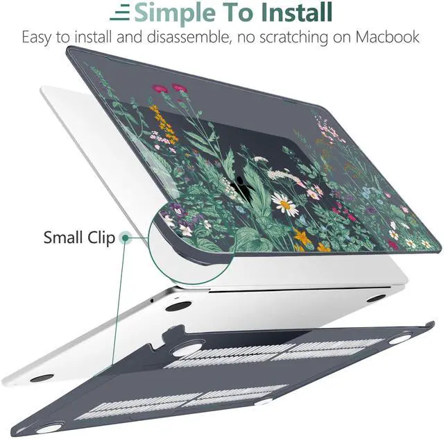 Alt view image 4 of 5 - DONGKE Compatible with M4 MacBook Air 15 inch Case 2025 2024 2023 A3241 A3114 A2941 M3 M2 Liquid Retina Display Touch ID, Plastic Hard Case & Keyboard Skin & Screen Protector - Garden Florals
