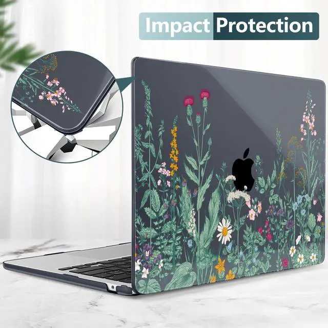 Alt view image 5 of 5 - DONGKE Compatible with M4 MacBook Air 15 inch Case 2025 2024 2023 A3241 A3114 A2941 M3 M2 Liquid Retina Display Touch ID, Plastic Hard Case & Keyboard Skin & Screen Protector - Garden Florals