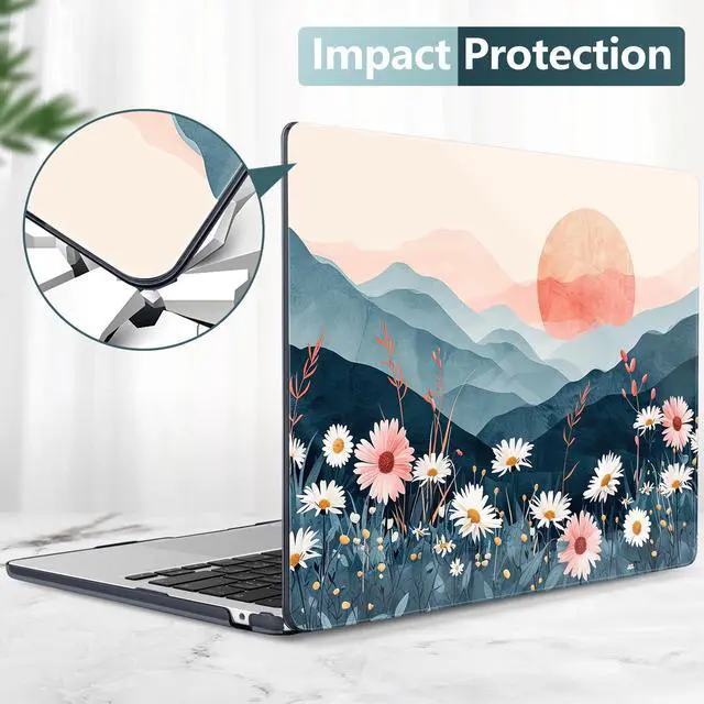Alt view image 5 of 5 - DONGKE Compatible with M4 MacBook Air 15 inch Case 2025 2024 2023 A3241 A3114 A2941 M3 M2 Liquid Retina Display Touch ID, Plastic Hard Case & Keyboard Skin & Screen Protector - Sun & Daisie