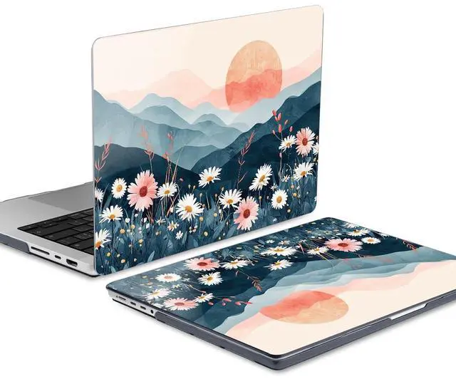 Alt view image 5 of 5 - DONGKE for M4 MacBook Pro 16 Inch Case 2024 2023 2021 A3403 A3186 M3 A2991 M2 A2780 M1 A2485 Pro/Max Chip, Plastic Hard Shell Case & Keyboard Cover for Mac Pro 16 with Touch ID, Sun & Daisies