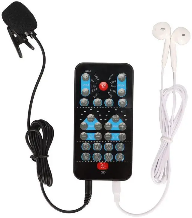 Main image of Voice Changer with 10 Sound Changing Modes, Handheld Sound Card Functions, Voice Changer Device Portable Design for Mobile Phone Computer DJs Music Studio Recording