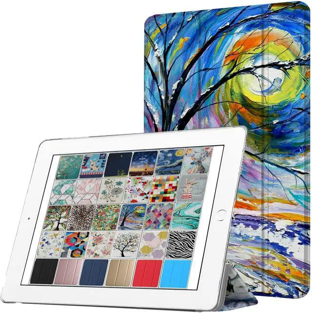Main image of DuraSafe Cases iPad 5 2017 iPad 6 2018-9.7 Inch MP242LL/A MP252LL/A MPGA2LL/A MRM52LL/A MR702LL/A MR6Y2LL/A Printed Slim Protective PC Dual Angle Stand Clear Flip Back Cover - Color Emblem