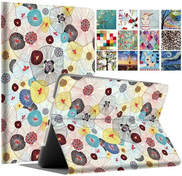 Main image of DuraSafe Cases for iPad Mini 3 2 1 Gen 7.9 Inch [ Mini 3rd 2nd 1st ] A1599 A1600 A1489 A1490 A1491 A1432 A1454 A1455 Printed Folio Magnetic Smart Sleek & Classic Design Cover - Yarn Flowers