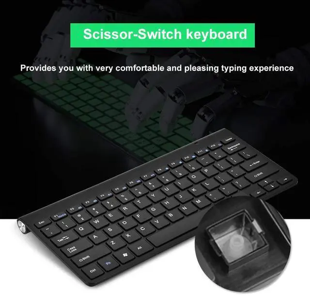 Alt view image 4 of 5 - Keyboard Mouse Combo, 2.4GHz Slim Keyboard and Mouse Kit for Desktop, Computer, PC(Black)